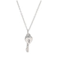 Sterling Silver Heart Padlock Key Necklace 14-22 Inches