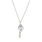 Sterling Silver Heart Padlock Key Necklace 14-22 Inches