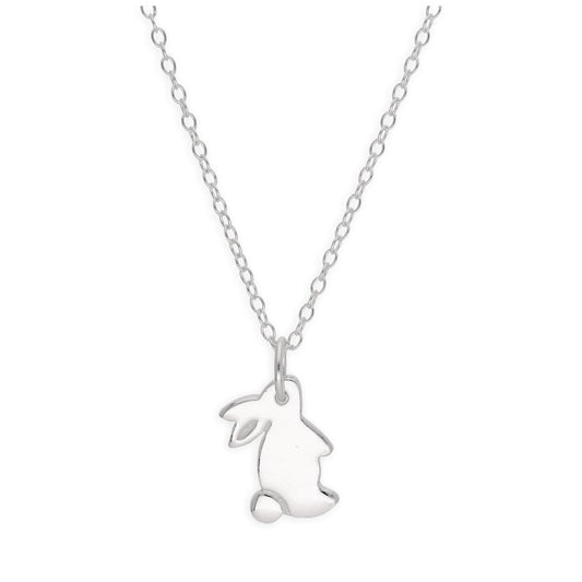 Sterling Silver Flat Rabbit Necklace 14-22 Inches