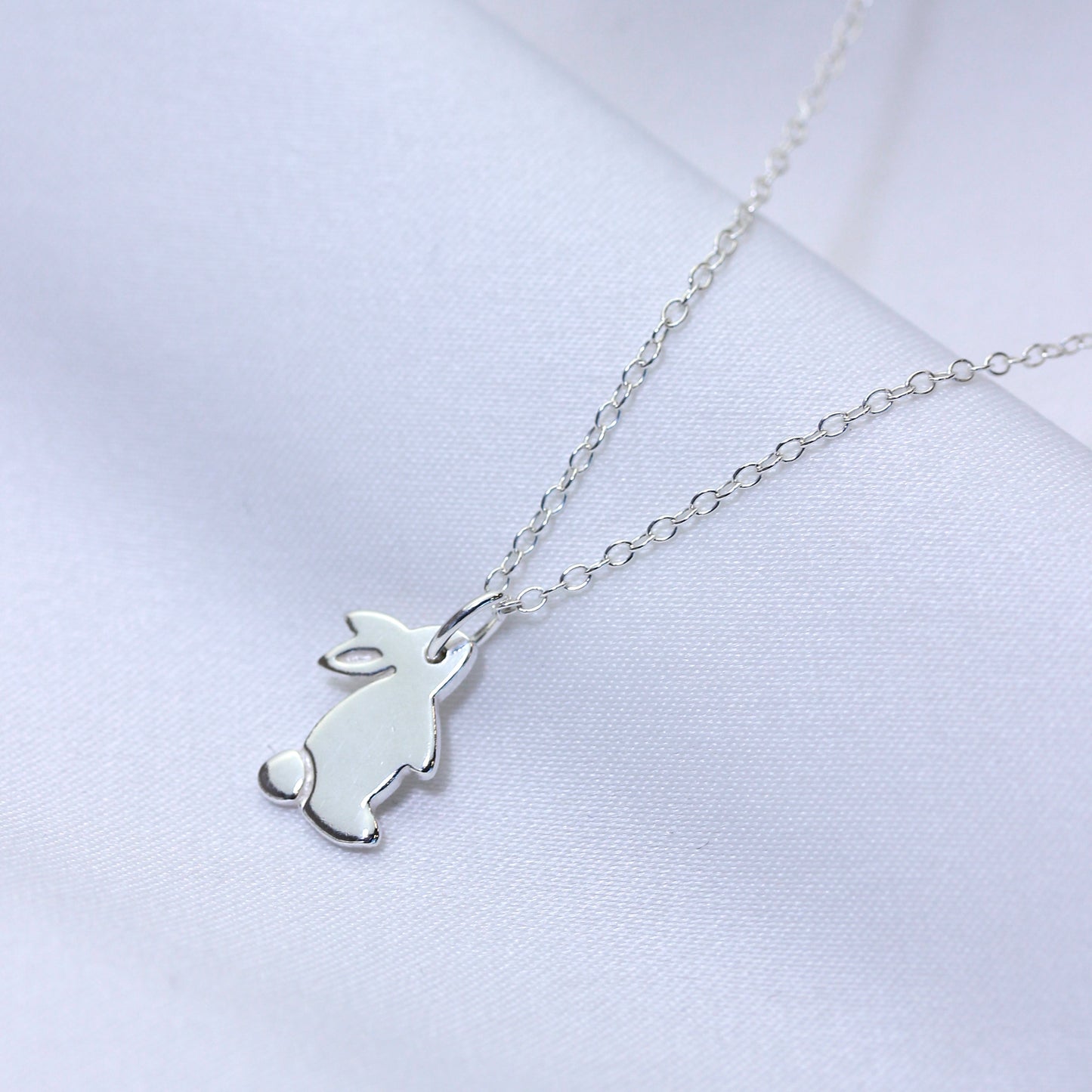 Sterling Silver Flat Rabbit Necklace 14-22 Inches
