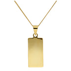 Gold Plated Sterling Silver Rectangular Engravable Necklace 14-32"