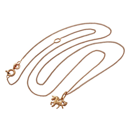 Tiny Rose Gold Plated Sterling Silver Unicorn Necklace 14-32 Inches