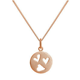 Rose Gold Plated Sterling Silver Triple Open Heart Necklace 14 - 32 Inches