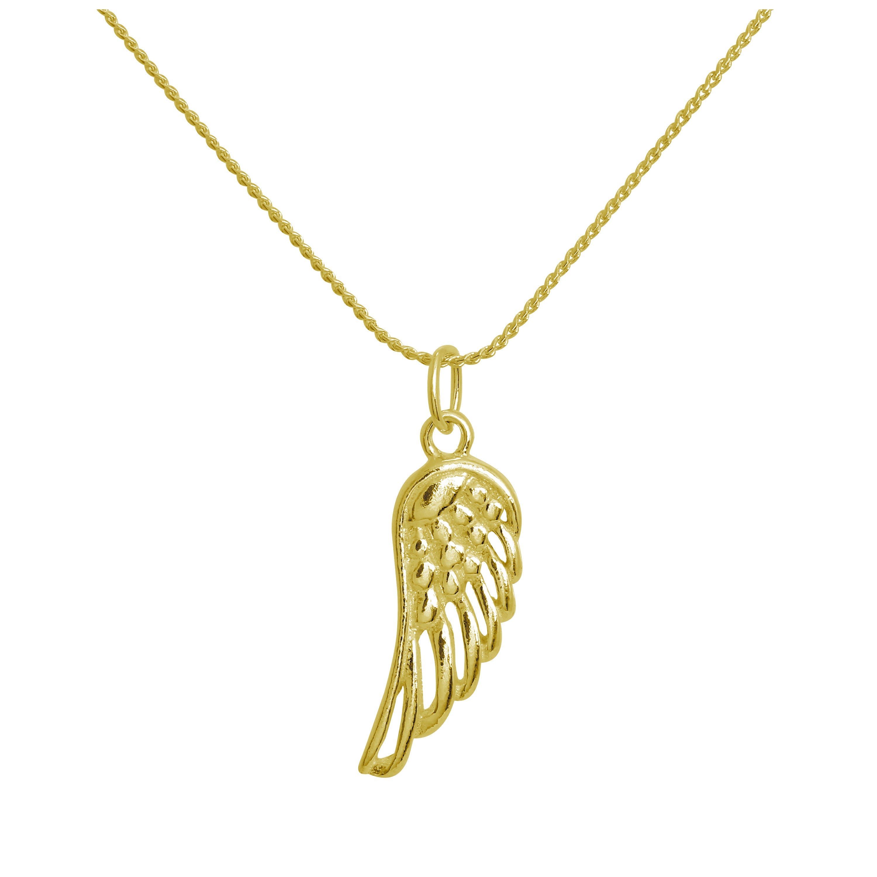 Gold Plated Sterling Silver Angel Wing Necklace 14 - 24 Inches