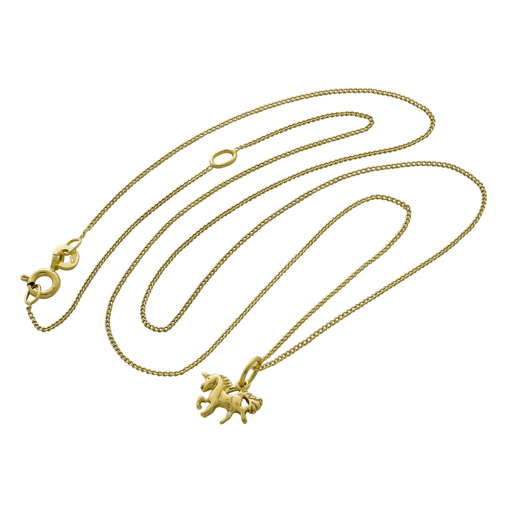 Tiny Gold Plated Sterling Silver Unicorn Necklace 14-32 Inch