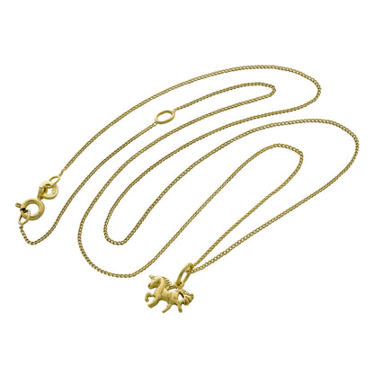 Winzig Vergoldet Sterlingsilber Einhorn Halskette 35,5 - 81cm