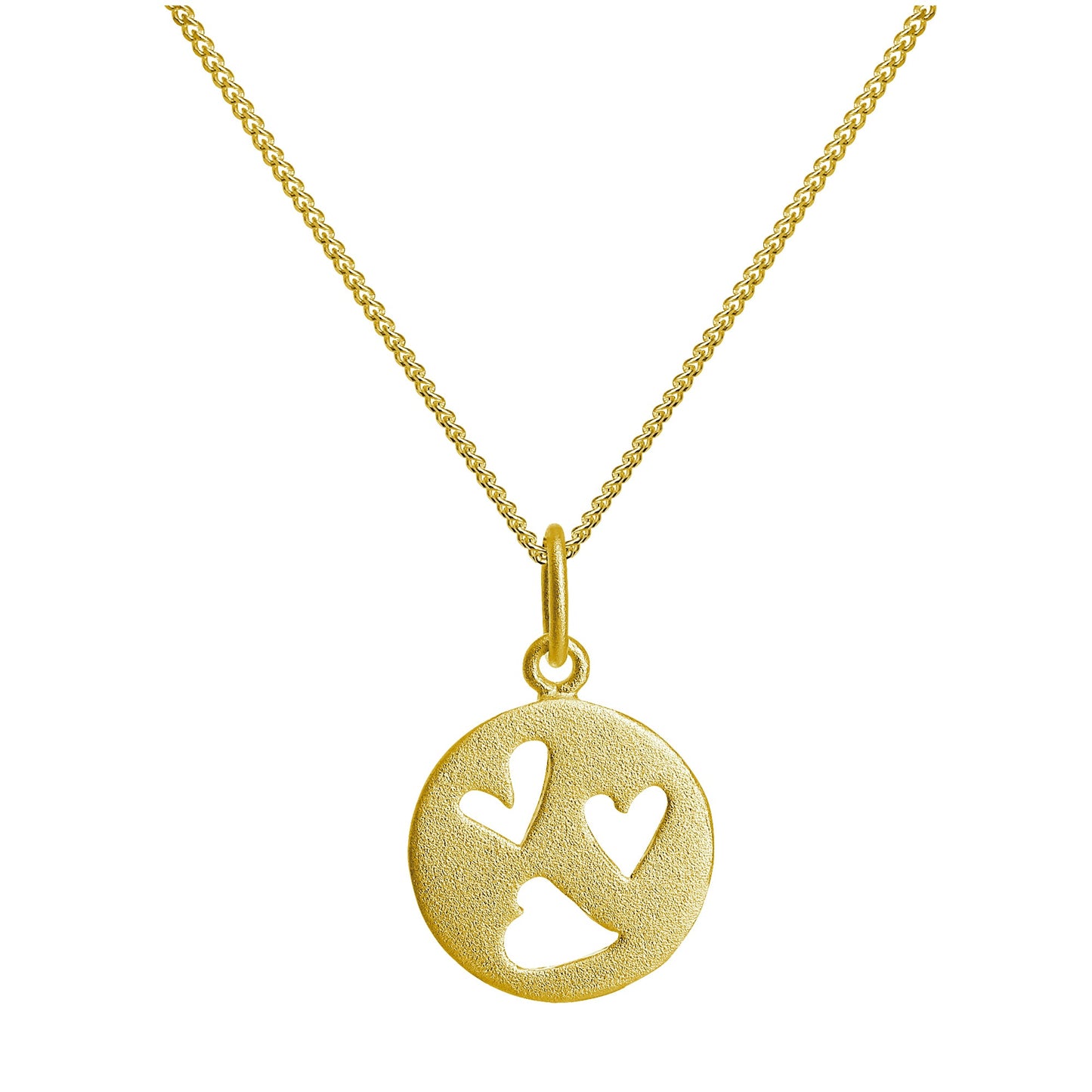 Gold Plated Sterling Silver Triple Heart Necklace 14-32 Inch