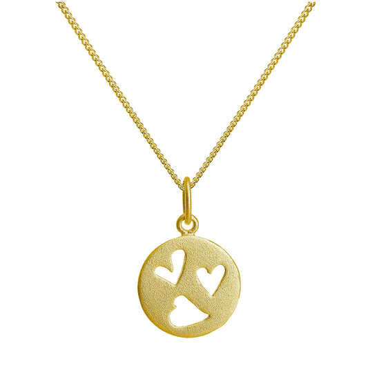 Gold Plated Sterling Silver Triple Heart Necklace 14-32 Inch