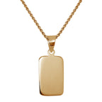 Rose Gold Plated Sterling Silver Engravable Tag Necklace 14-28 Inches