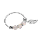 9ct White Gold Aurora Borealis Opals & Leaf 10mm Nose Ring