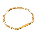 9ct Gold Open Curb ID Bracelet - 7 Inches