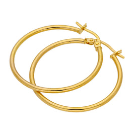 9ct Gold Hinged Hollow 28mm Hoop Earrings