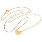 Fine 9ct Gold Plain Engravable Heart Necklace 16 Inches