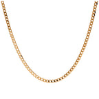 9ct Gold 2mm Thick Diamond Cut Curb Necklace 20 Inches
