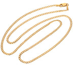 9ct Gold 2mm Thick Diamond Cut Curb Necklace 18 Inches