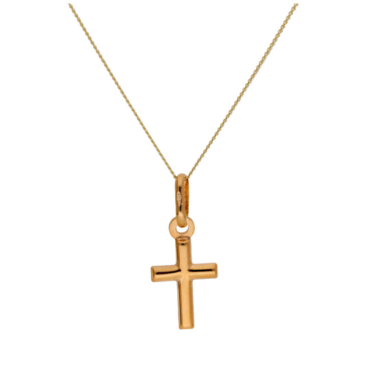9 Karat Gelbgold Einfarbig Kreuz Halskette - 40,5 - 56cm