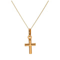 9ct Yellow Gold Plain Cross Necklace - 20 - 22 Inches