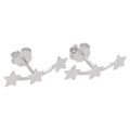 Triple Sterling Silver Star Stud Earrings