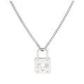 Bespoke Sterling Silver Keyhole Padlock Necklace 16-28 Inch