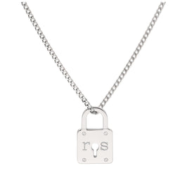 Bespoke Sterling Silver Keyhole Padlock Necklace 16-28 Inch
