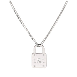 Bespoke Sterling Silver Initials Padlock Necklace 16-28 Inches