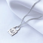 Bespoke Sterling Silver Initials Padlock Necklace 16-28 Inches