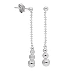 Sterling Silver Bobble Beaded Ball Drop Stud Earrings