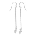 Sterling Silver Double Chain Nugget Drop Dangle Earrings