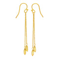 Gold Plated Sterling Silver Double Nugget Drop Earrings