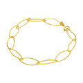 Gold Plated Sterling Silver Twisted Oval Link Chain Bracelet