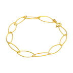 Gold Plated Sterling Silver Twisted Oval Link Chain Bracelet