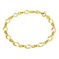 Gold Plated Sterling Silver Figaro Chain Bracelet 7 Inches