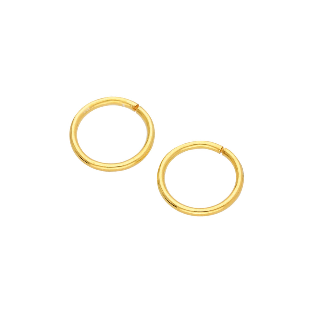 Gold Plated Sterling Silver 8mm Sleeper Hoop Earrings