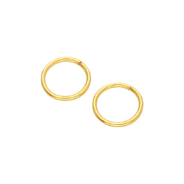 Gold Plated Sterling Silver 8mm Sleeper Hoop Earrings
