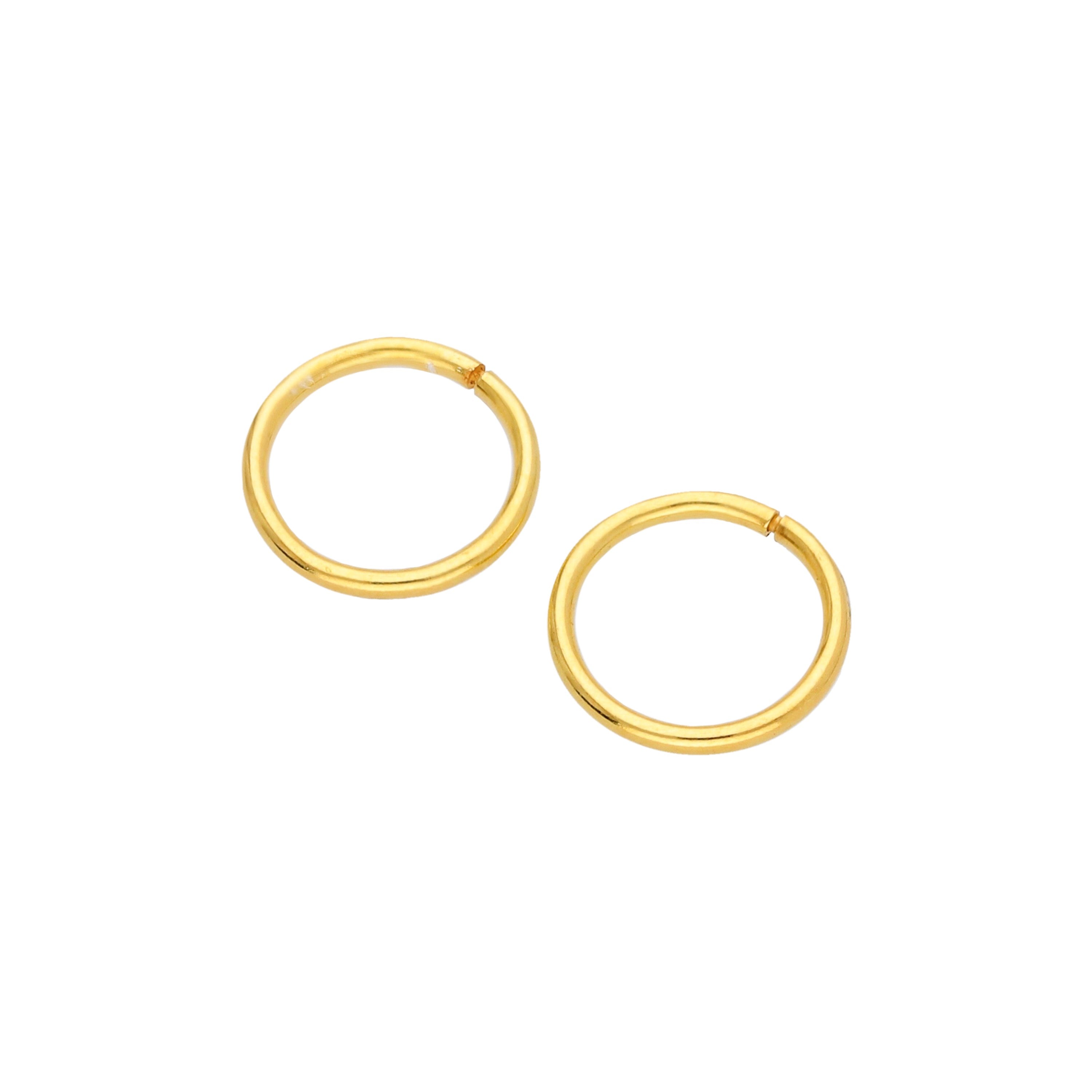 Gold Plated Sterling Silver 8mm Sleeper Hoop Earrings