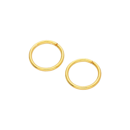 Gold Plated Sterling Silver 8mm Sleeper Hoop Earrings