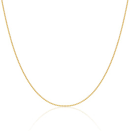Gold Plated Sterling Silver 1mm Bead Chain 14 Inches