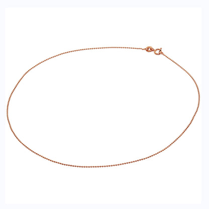 Rose Gold Plated Sterling Silver 1mm Bead Chain 14 Inches