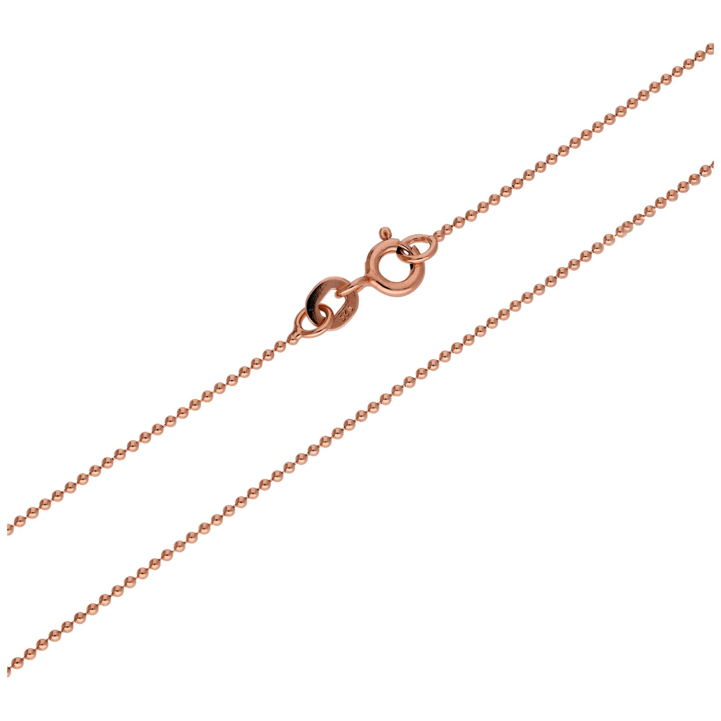 Rosévergoldet Sterlingsilber 1mm Kügelchen Halskette 56cm