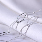 Sterling Silver Twisted Oval Link Chain Necklace 14+2 Inches