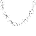 Sterling Silver Twisted Oval Link Chain Necklace 14+2 Inches