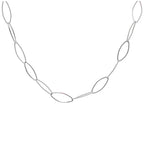 Sterling Silver Twisted Oval Link Chain Necklace 14+2 Inches