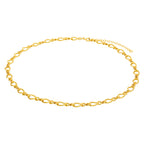 Gold Plated Sterling Silver Figaro Twist Link Necklace 16-18 Inch