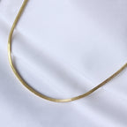 Gold Plated Sterling Silver Square 2mm Snake Necklace 16-18 Inches
