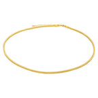 Gold Plated Sterling Silver Square 2mm Snake Necklace 16-18 Inches