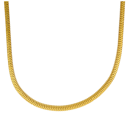 Gold Plated Sterling Silver Square 2mm Snake Necklace 16-18 Inches