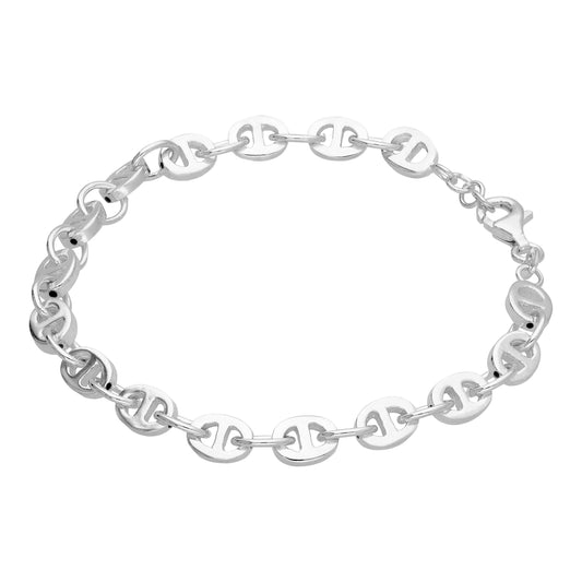 Sterling Silver Chunky Link Chain Bracelet 7.5 Inches
