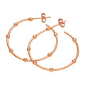 Rose Gold Plated Sterling Silver Bobble Hoop Stud Earrings