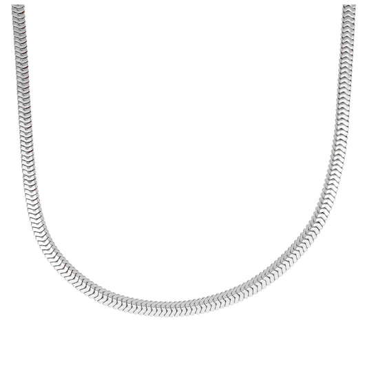 Sterling Silver Square Snake Chain Necklace 16 - 18 Inches