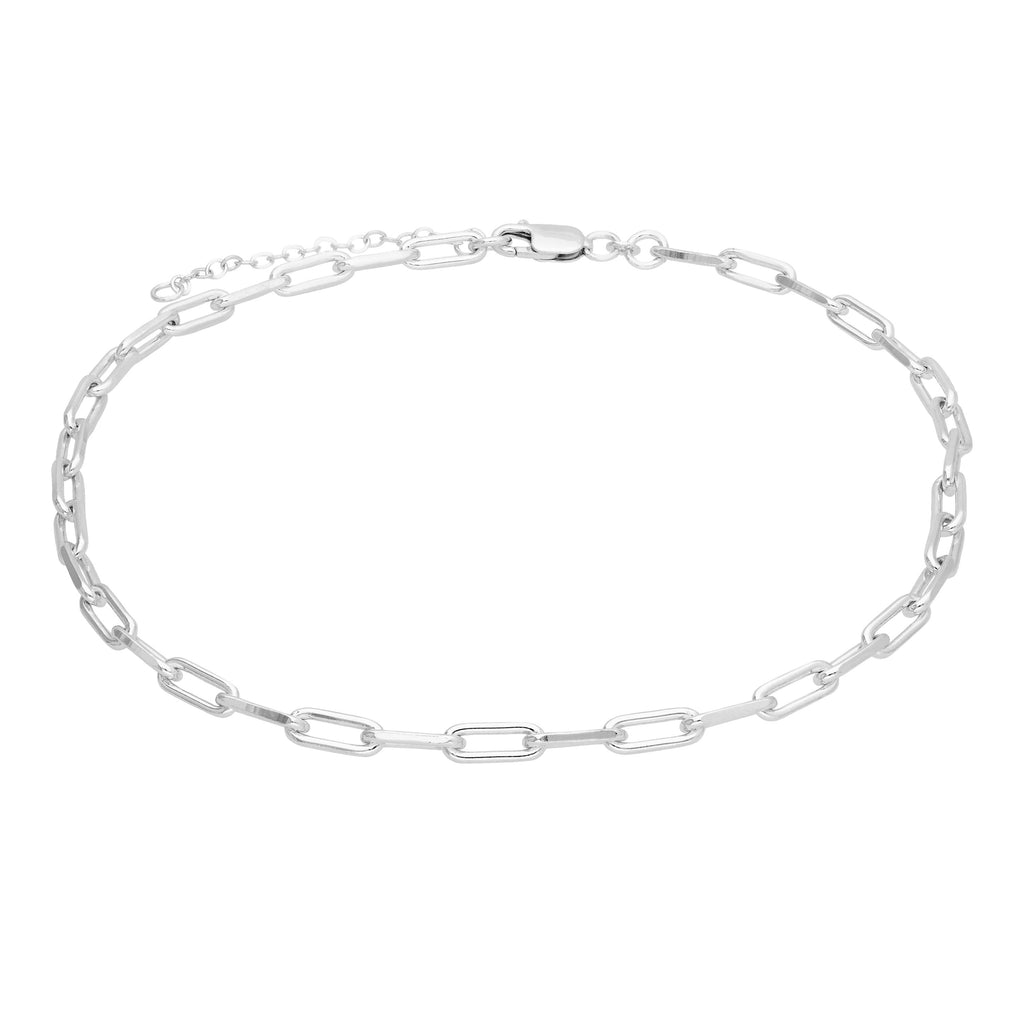 Sterling Silver Long Link Chain Choker Necklace 14-16 Inches